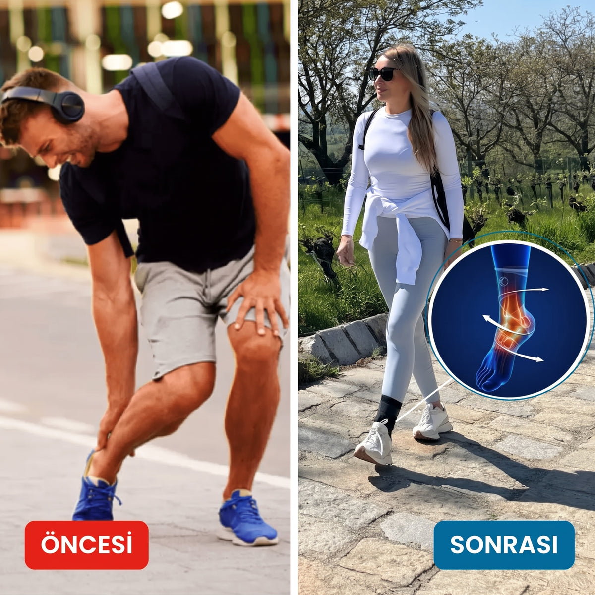 Destekly Ayak Bilek Destek Bandajı
